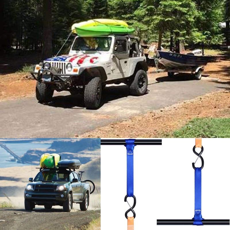 JCHL Soft Loop Tie Down Straps (8 Pack) 1800Lbs Load Capacity, 4800Lbs Breaking Strength Heavy Duty Tie Down Loops for Securing ATV UTV Motorcycles Scooters Dirt Bikes Lawn Garden Equipment - Image 4